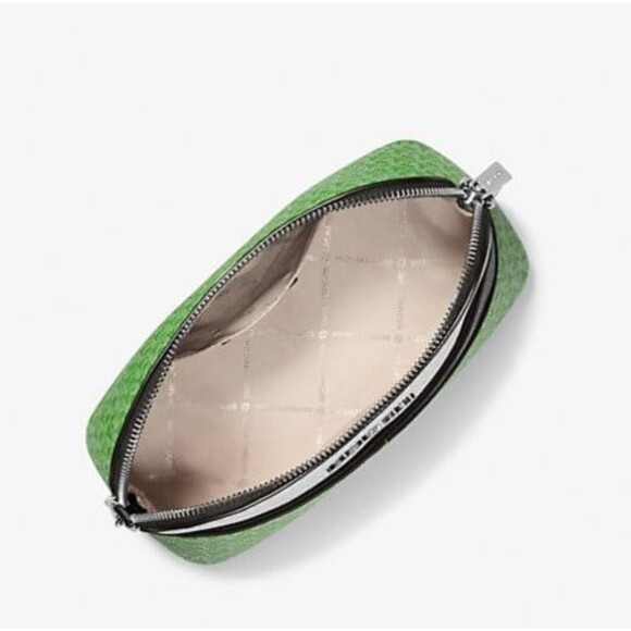 New Michael Kors Jet Set Travel Medium Dome Crossbody Jungle Green Multi - Picture 3 of 3